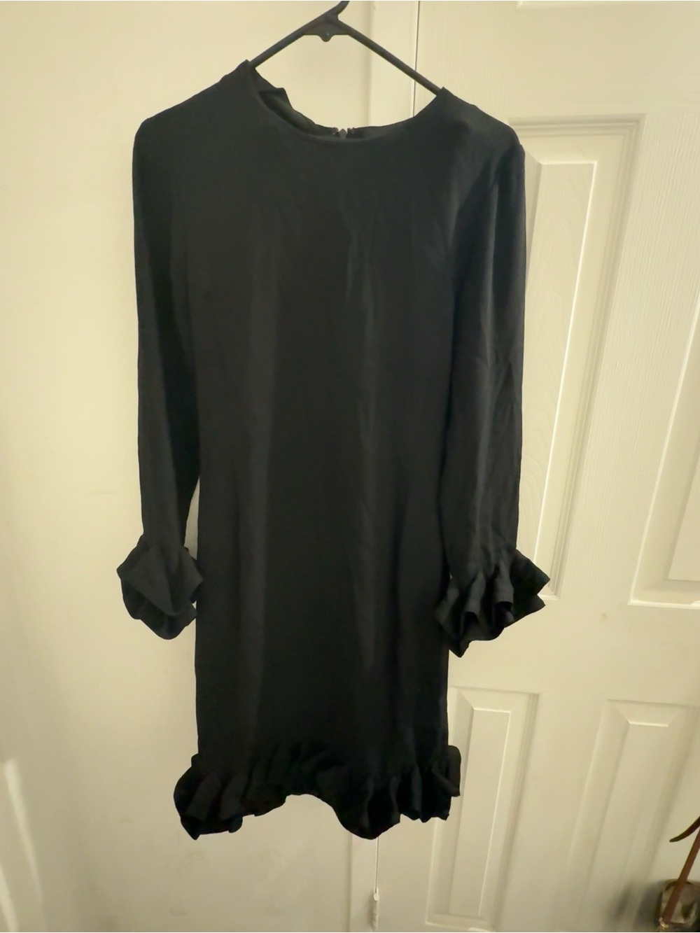 CO Black Mini Dress with Ruffle Cuffs
